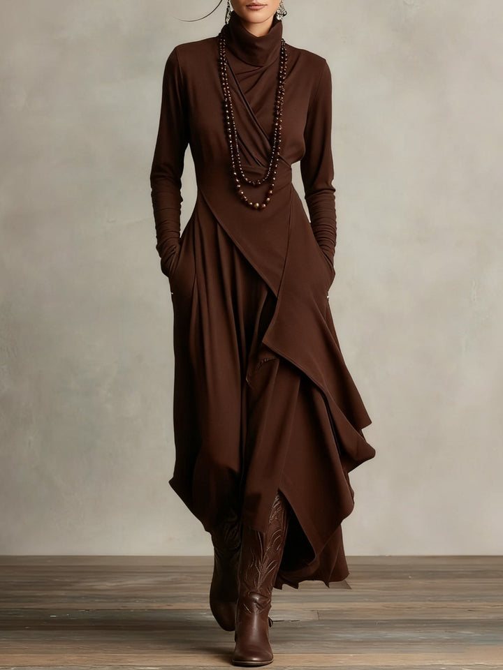 Rebecca — Long Sleeve Maxi Dress for Women with Turtleneck (6)