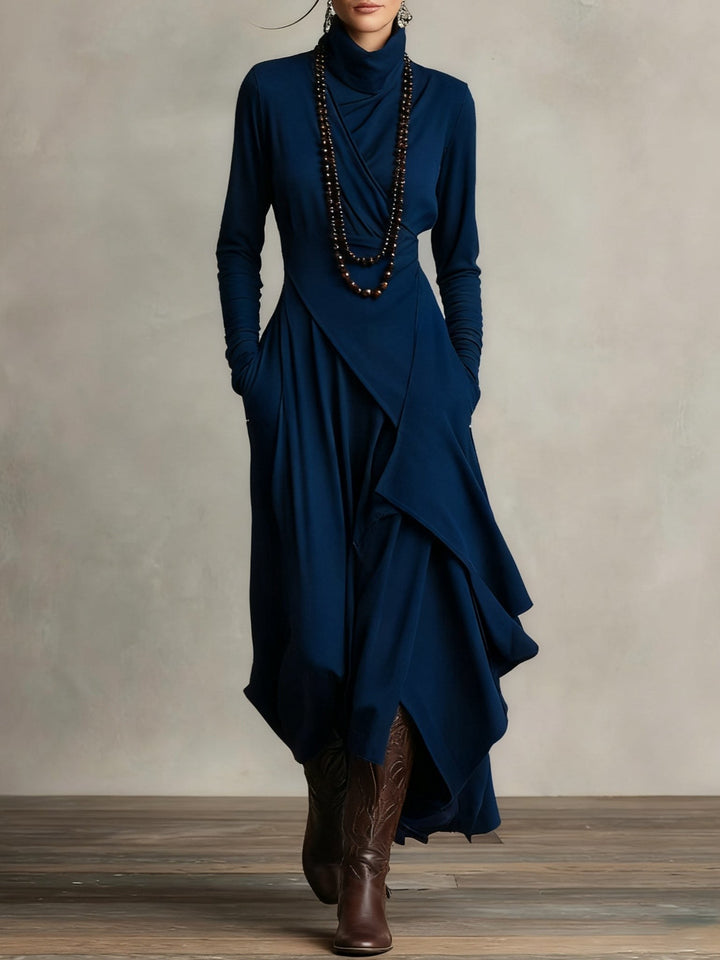 Rebecca — Long Sleeve Maxi Dress for Women with Turtleneck (7)