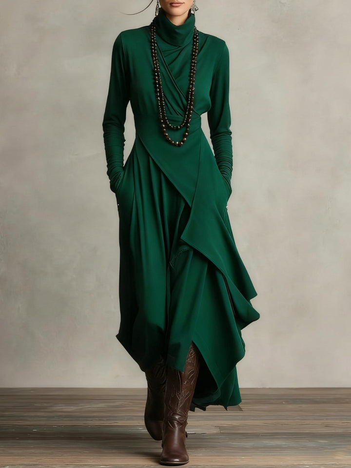 Rebecca — Long Sleeve Maxi Dress for Women with Turtleneck (8)