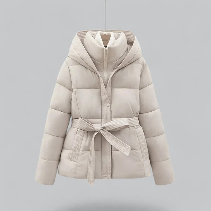 Ruby — Cropped Puffer Jacket for Women with Belt (4)