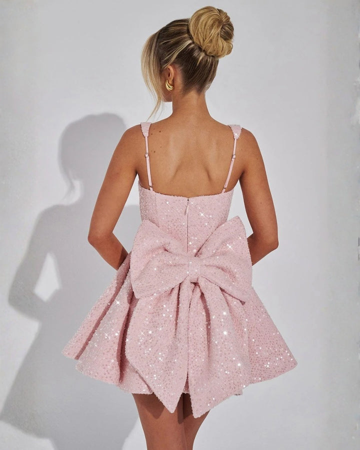 Samantha — Sequin Mini Dress for Women with Bow (3)