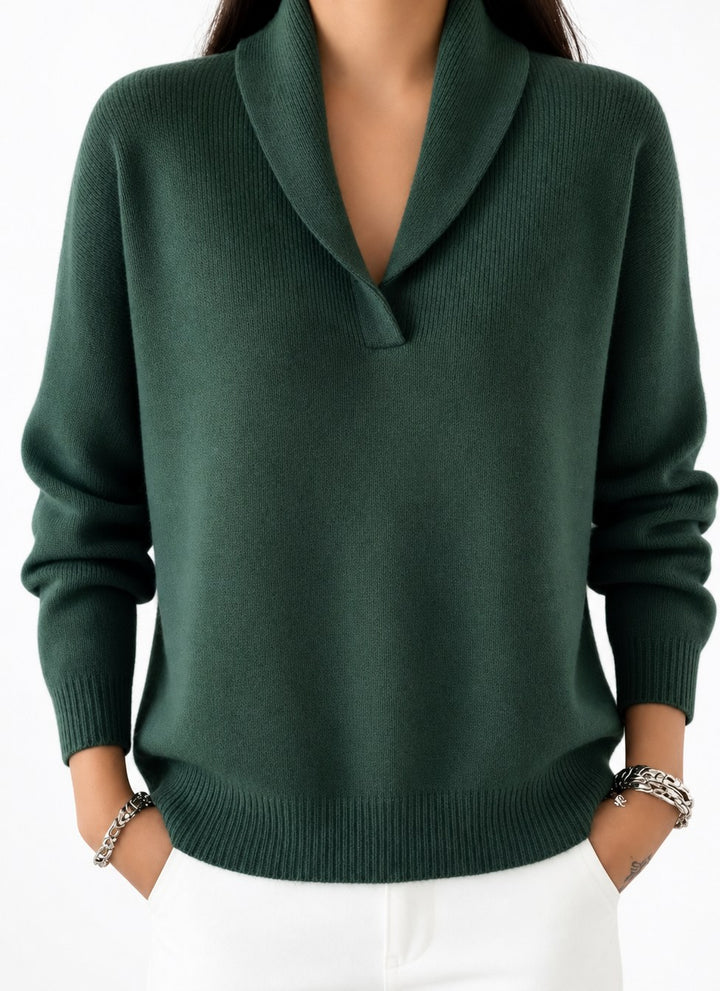 Tanya — Shawl Collar Sweater for Women with V Neck (4)