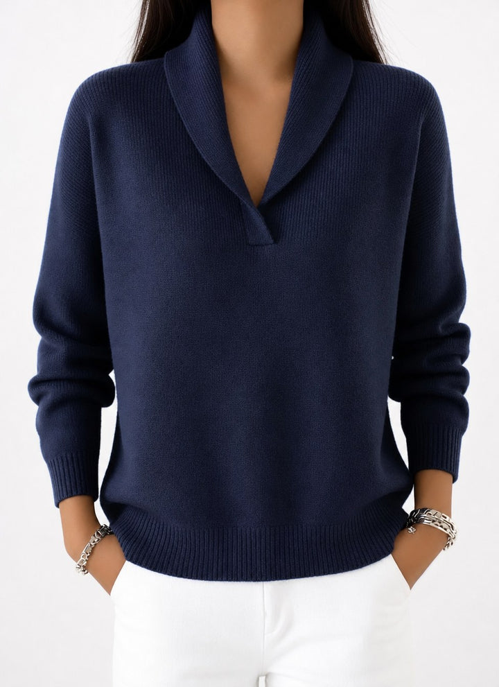 Tanya — Shawl Collar Sweater for Women with V Neck (8)