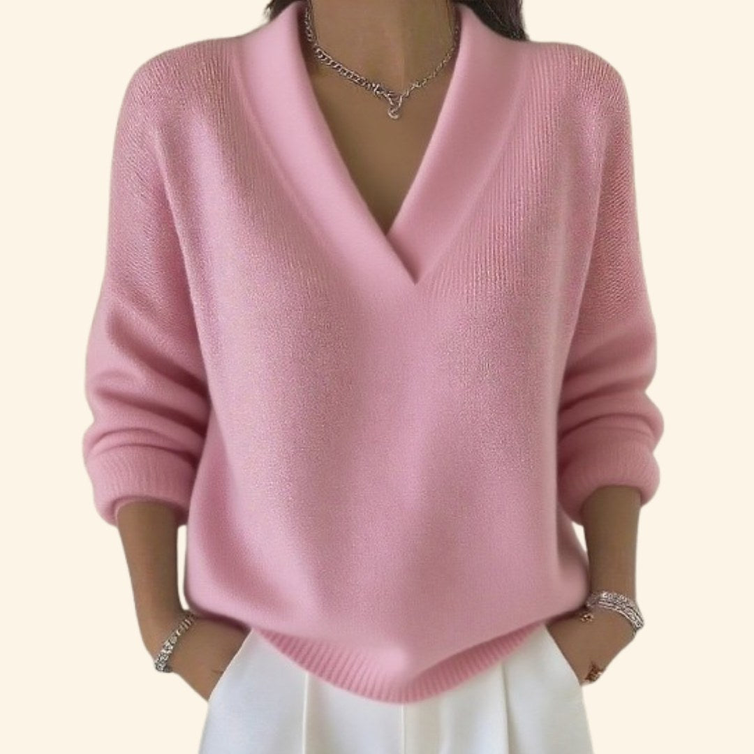 Tessa — Wool V Neck Sweater for Women (3)
