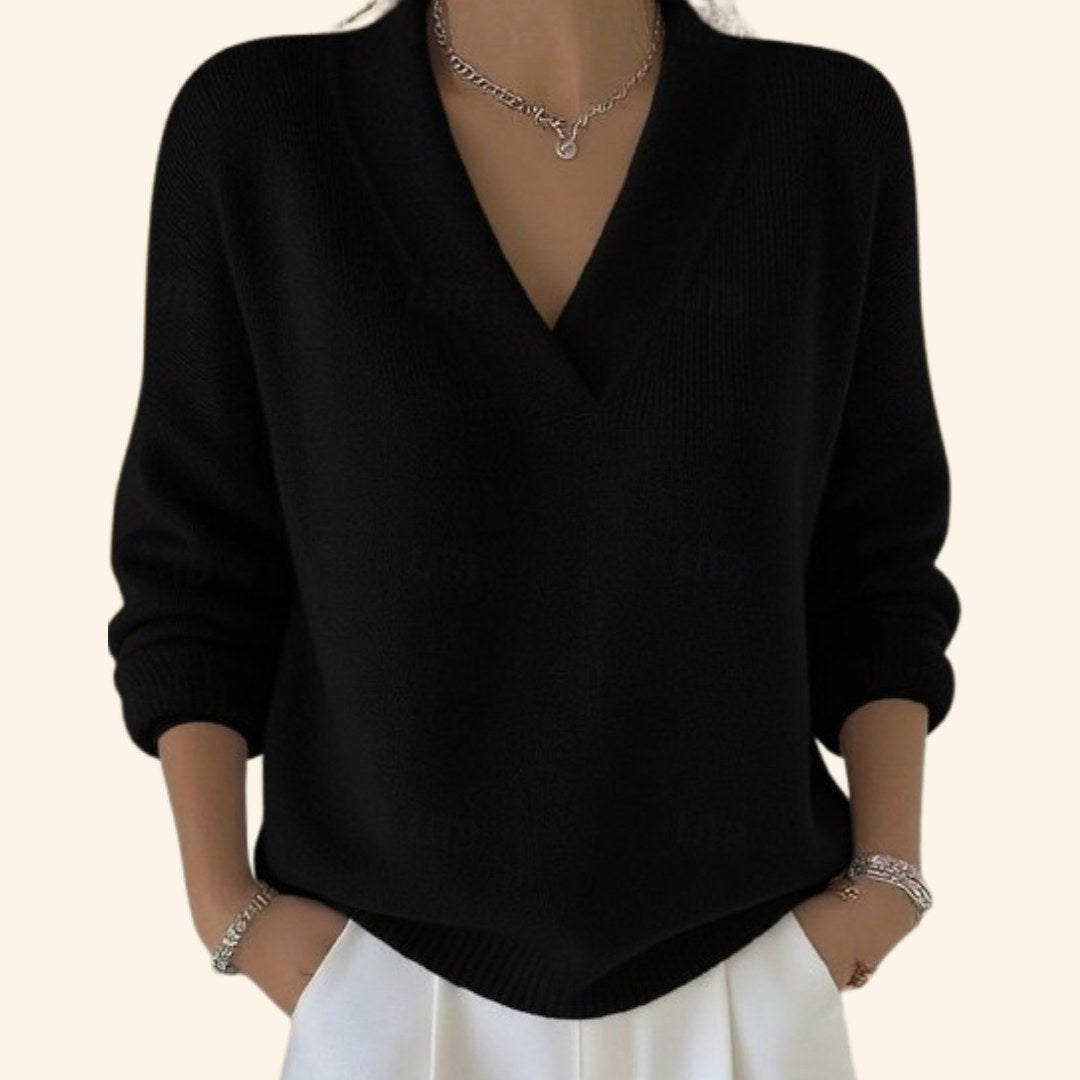 Tessa — Wool V Neck Sweater for Women (6)