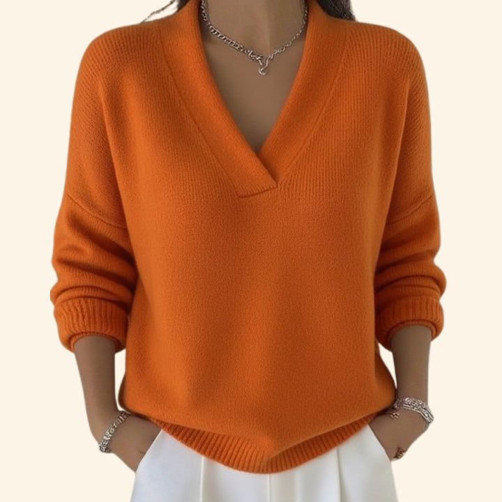 Tessa — Wool V Neck Sweater for Women (7)