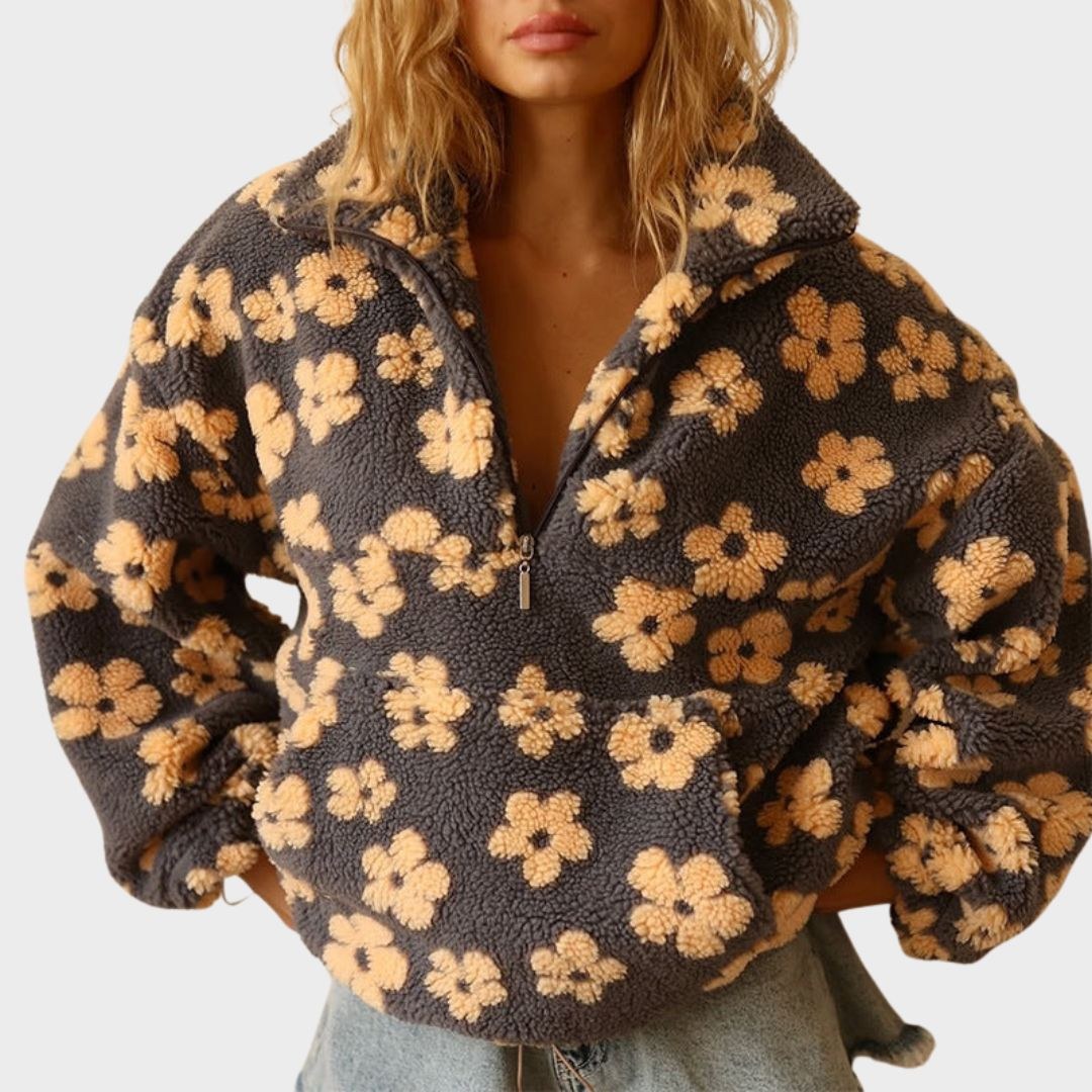 Wanda — Fleece Pullover for Women with Floral Print (3)