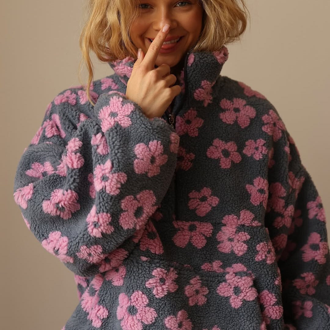 Wanda — Fleece Pullover for Women with Floral Print (7)
