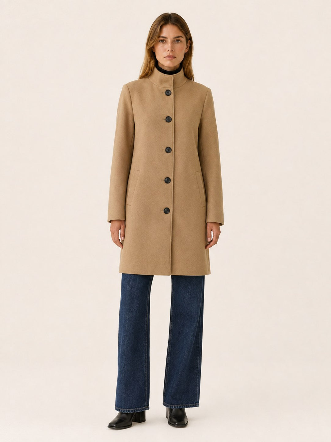 Amelia — Classic trench coat for women with button front, Timeless Wears