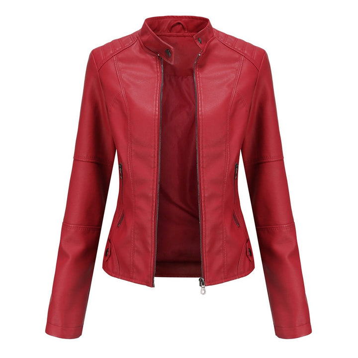 Beatrice — Modern leather jacket for women with pockets (2), Timeless Wears