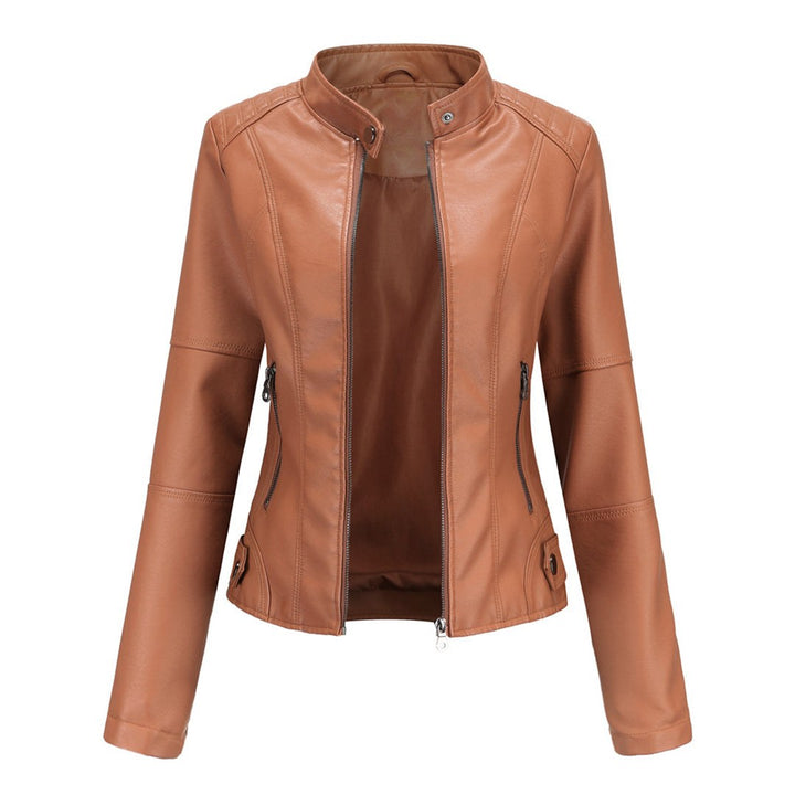 Beatrice — Modern leather jacket for women with pockets (3), Timeless Wears