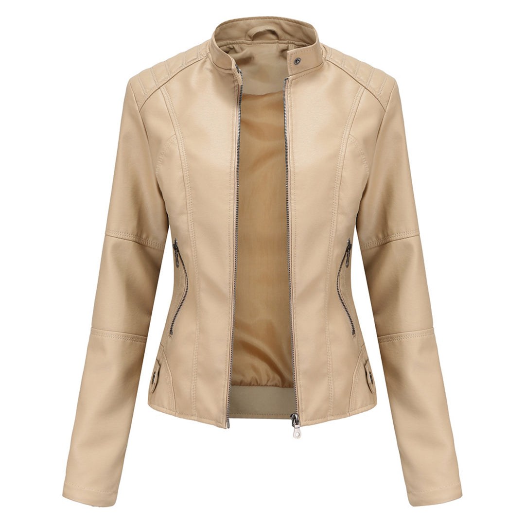 Beatrice — Modern leather jacket for women with pockets (5), Timeless Wears