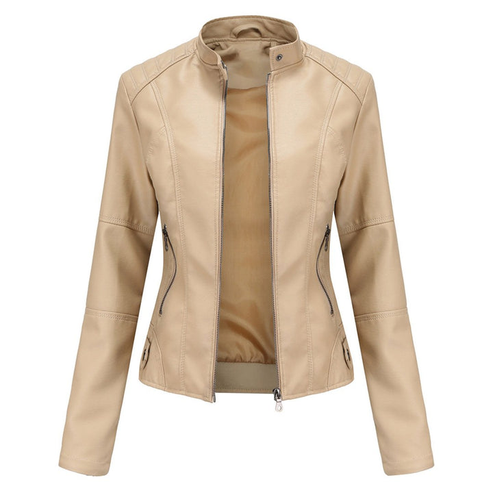 Beatrice — Modern leather jacket for women with pockets (5), Timeless Wears