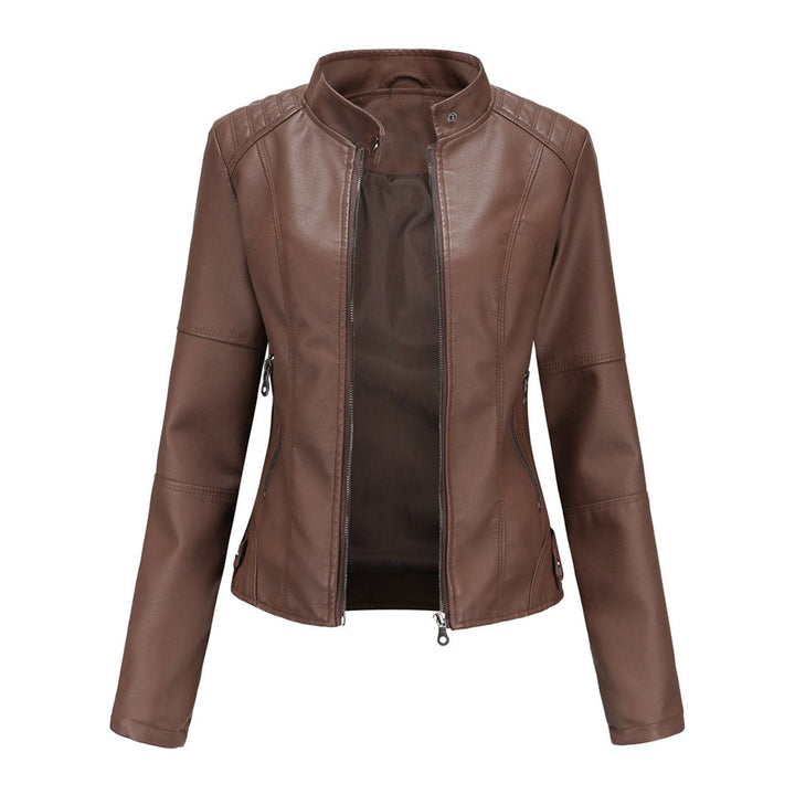 Beatrice — Modern leather jacket for women with pockets (6), Timeless Wears