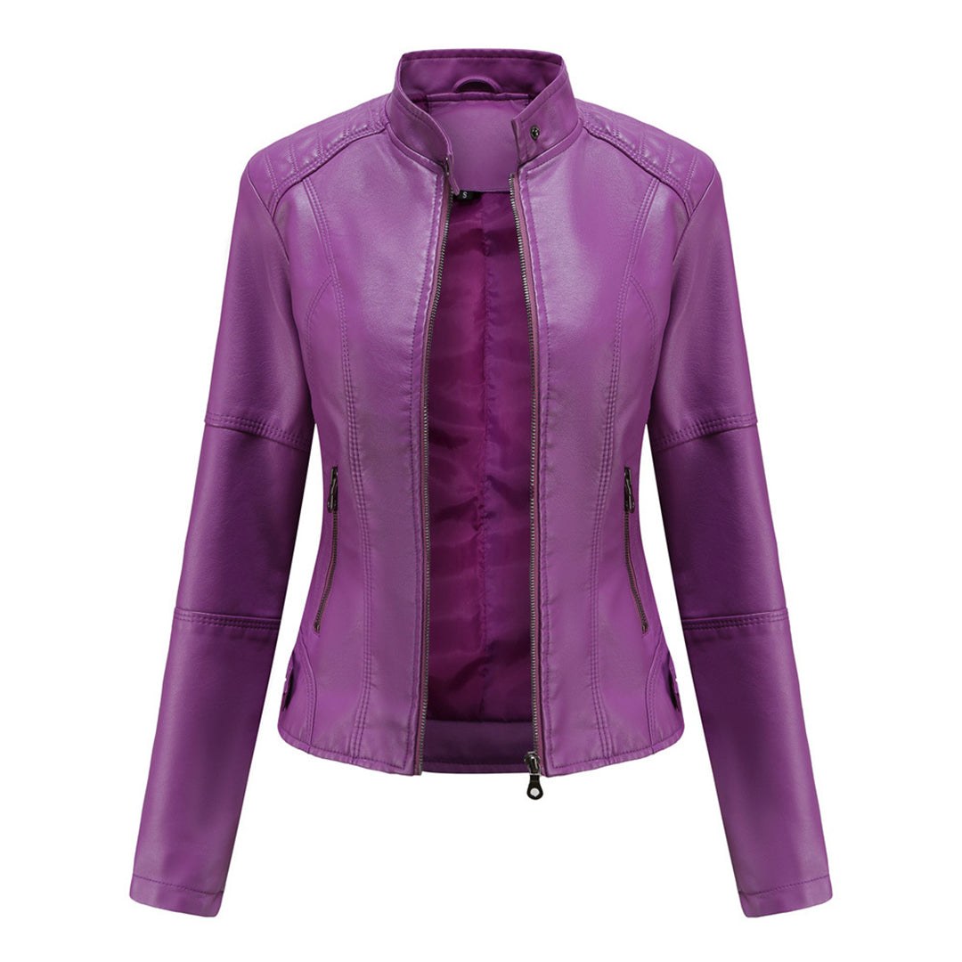 Beatrice — Modern leather jacket for women with pockets (7), Timeless Wears