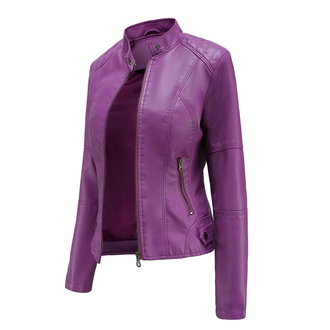 Beatrice — Modern leather jacket for women with pockets (8), Timeless Wears