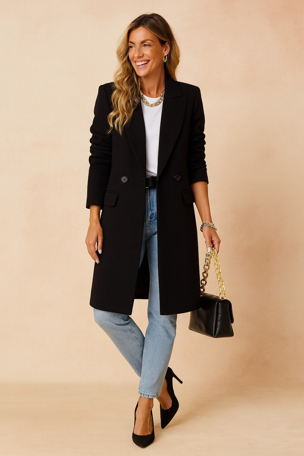 Fiona — Timeless pea coat for women in wool blend (2), Timeless Wears