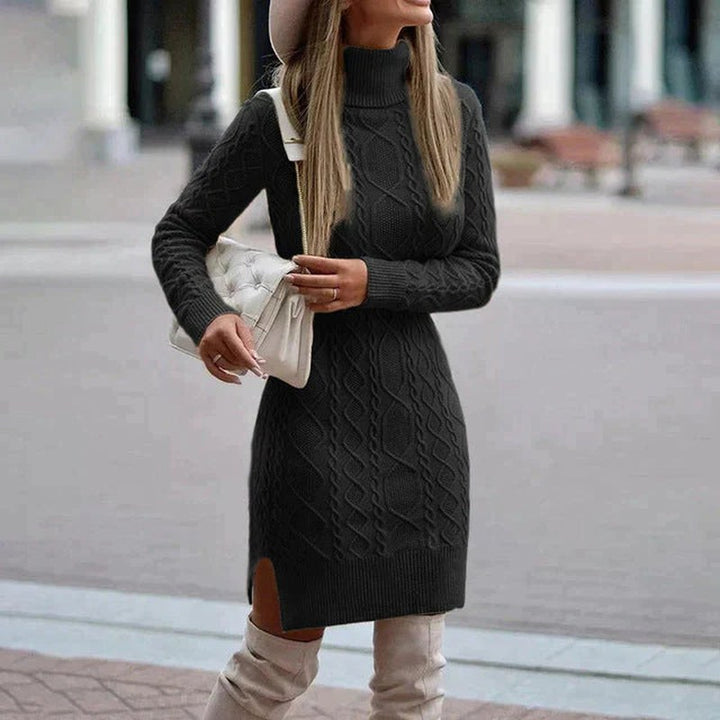 Harriet — Warm knit dress for women with turtleneck (4), Timeless Wears