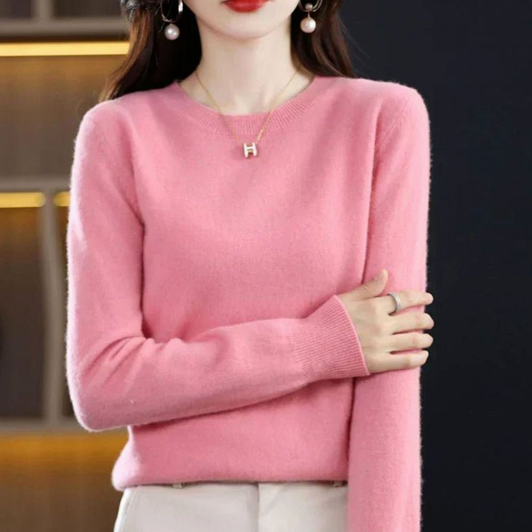 Imogen — Classic jumper for women with round neck, Timeless Wears