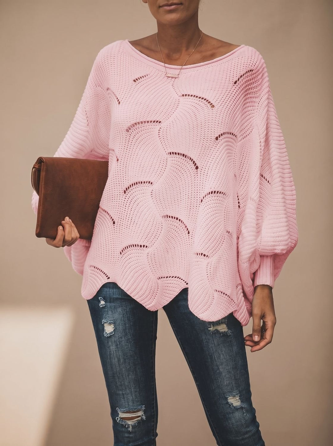 Josephine — Relaxed knit sweater for women with open stitch, Timeless Wears