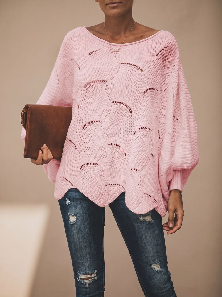 Josephine — Relaxed knit sweater for women with open stitch, Timeless Wears