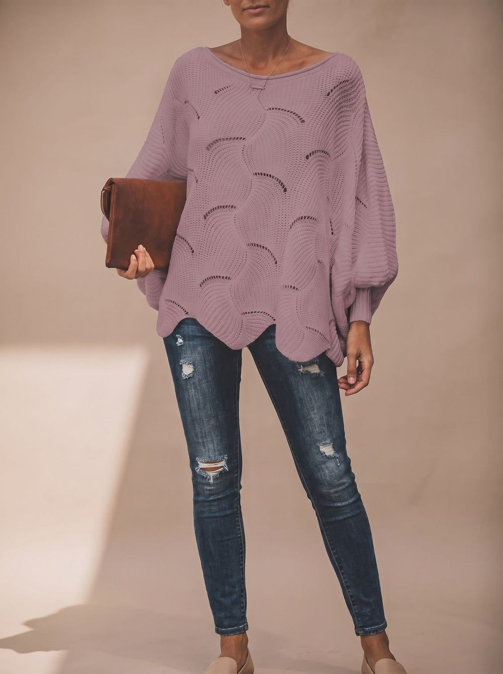Josephine — Relaxed knit sweater for women with open stitch (2), Timeless Wears