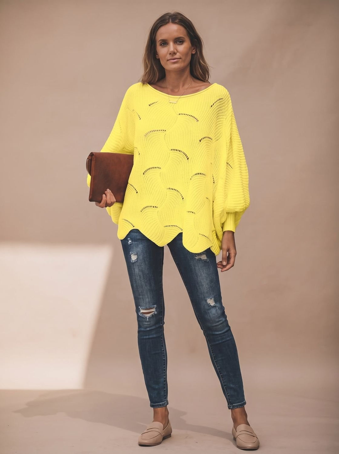 Josephine — Relaxed knit sweater for women with open stitch (3), Timeless Wears