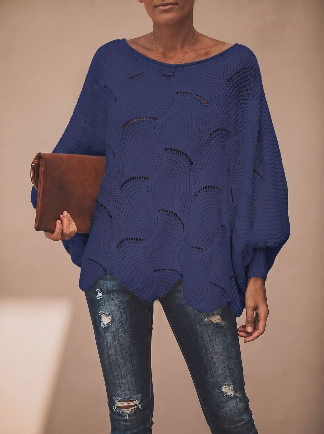 Josephine — Relaxed knit sweater for women with open stitch (4), Timeless Wears