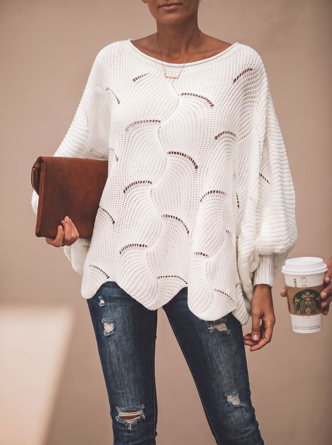 Josephine — Relaxed knit sweater for women with open stitch (5), Timeless Wears