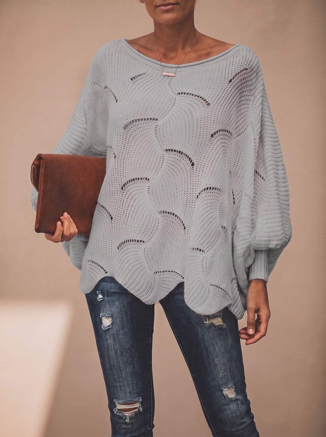 Josephine — Relaxed knit sweater for women with open stitch (6), Timeless Wears