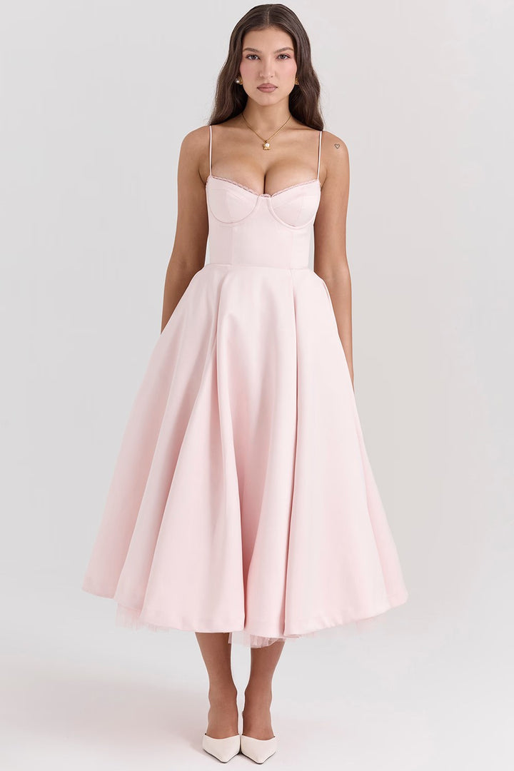 Lydia — Elegant cocktail dress for women in satin (2), Timeless Wears