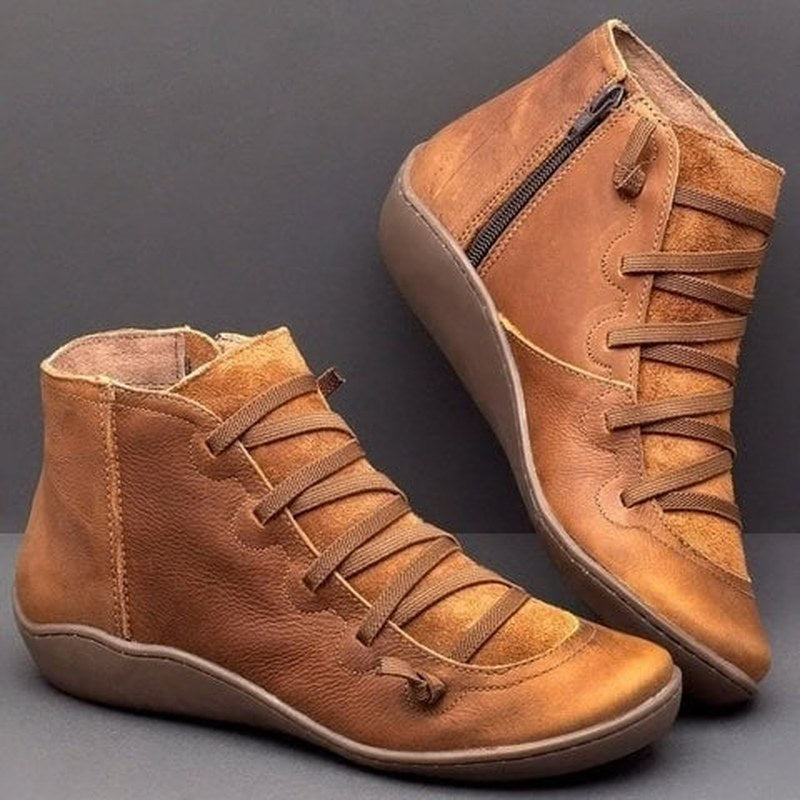 Rosalind — Classic booties for women with lace up front, Timeless Wears